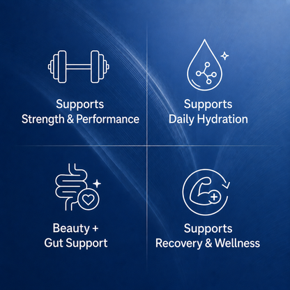 Supports strength, hydration, beauty, gut, recovery