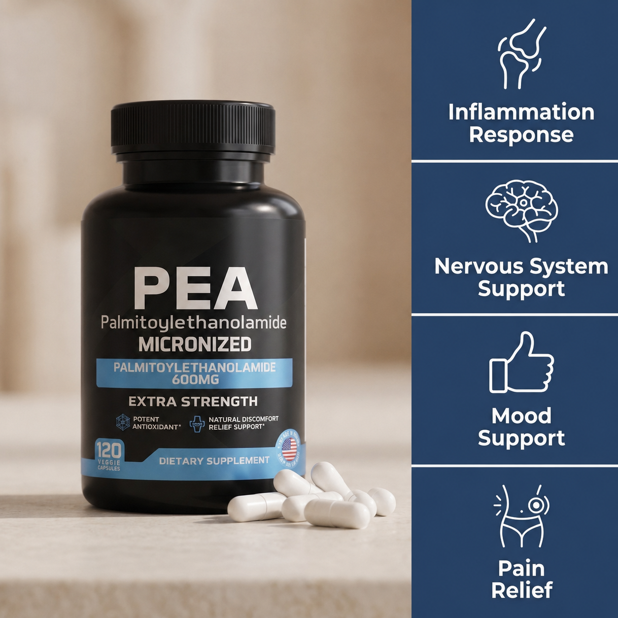 Romira PEA 600mg | Daily Nerve & Joint Comfort Support