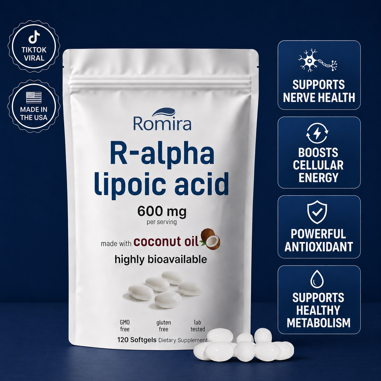 R Alpha Lipoic Acid Capsules (600mg)