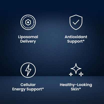 Liposomal delivery, antioxidant support, cellular energy and healthy-looking skin